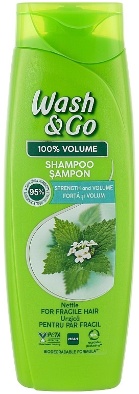 Фото - Шампунь женский Wash&Go с экстрактом крапивы для ломких волос 360 мл (8008970056838)