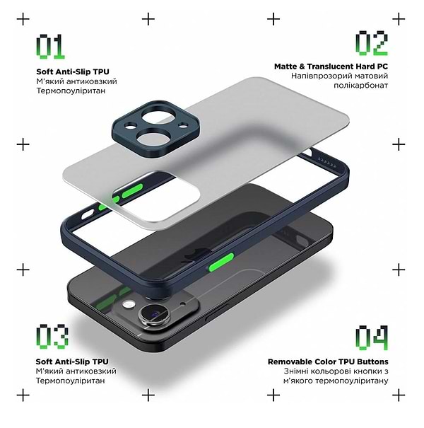 Фото - Чохол для смартфону Armorstandart Frosted Matte for OPPO A58 4G Navy Blue (ARM71067)