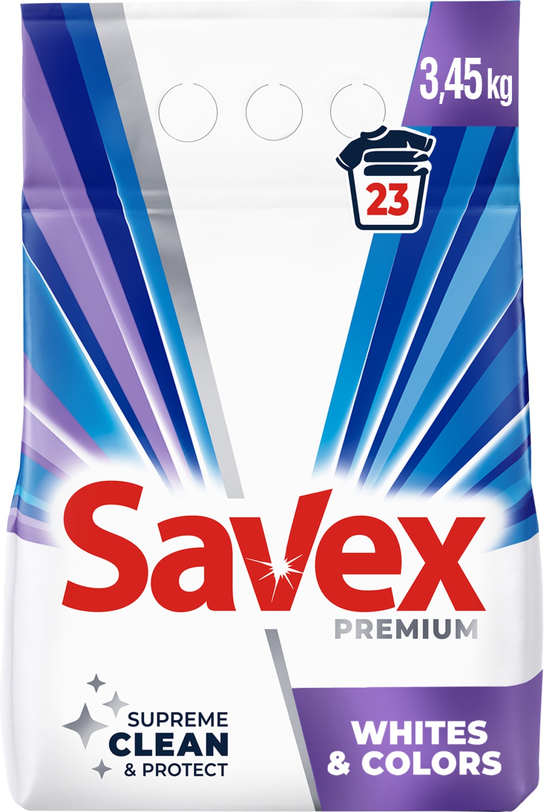 Стиральный порошок SAVEX Whites Colors automat 3,45 кг (3800024047916) - Фото 1