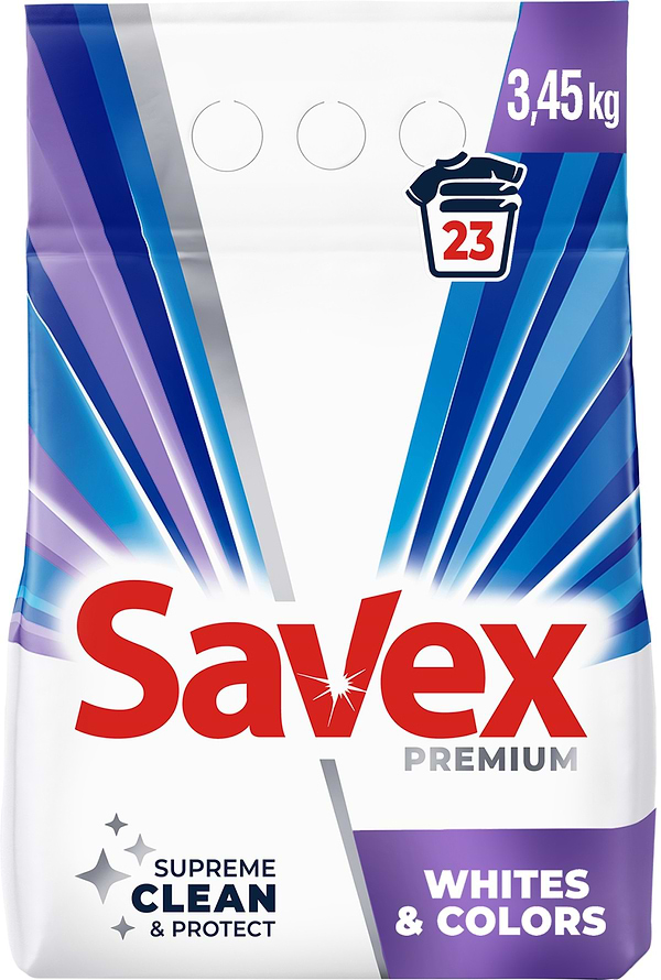 Фото - Стиральный порошок SAVEX Whites Colors automat 3,45 кг (3800024047916)
