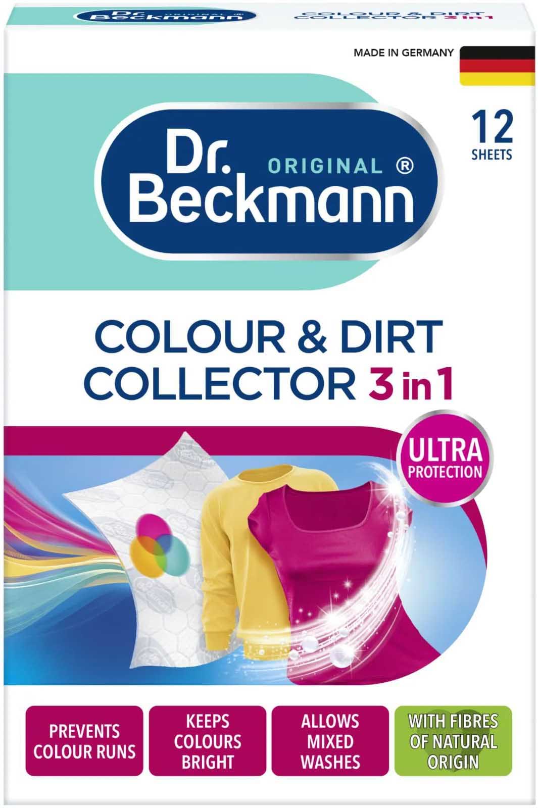 Засіб для делікатного прання Dr.BECKMANN для цвета и грязи 12 шт (4008455413211) - Фото 1