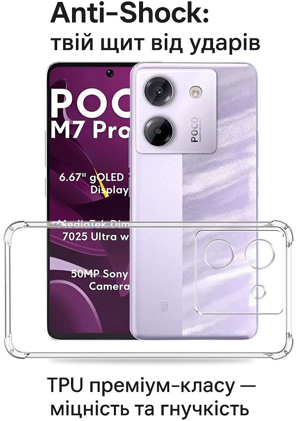 Фото - Чохол для смартфону BeCover Anti-Shock for Poco M7 Pro 5G Clear (713809)