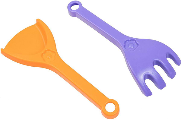 Фото - Набір для гри в пісочниці Tigres Лопатка і граблі "Квіточка" (39630)