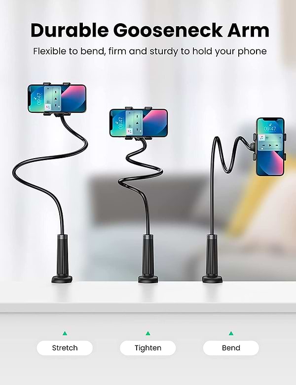 Фото - Підставка для мобільного пристрою UGREEN LP113 Multifunction Phone Clip Stand Black (80906)