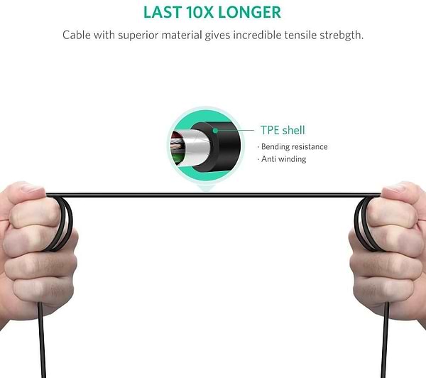 Фото - Перехідник UGREEN US241 USB-C 2.0 to USB-B 2.0 Print Cable 2m Black (50446)