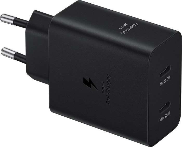 Фото - Сетевое зарядное устройство Samsung Duo 50W 2 Type-C Power Adapter with Type-C to Type-C cable (EP-T5020XBEGEU)