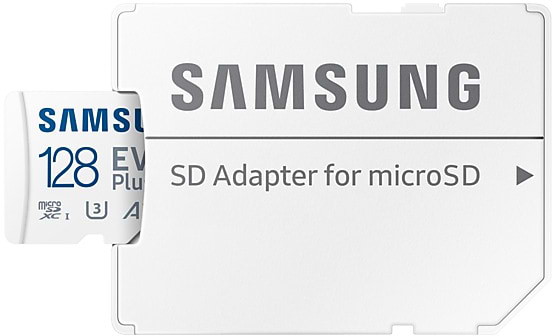 Фото - Карта памяти Samsung 128 GB microSDXC Class 10 UHS-I U3 V30 A2 EVO Plus + SD Adapter (MB-MC128SA/EU)