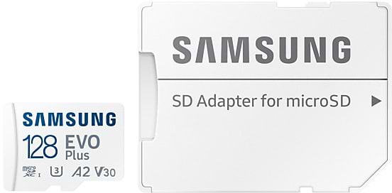 Фото - Карта памяти Samsung 128 GB microSDXC Class 10 UHS-I U3 V30 A2 EVO Plus + SD Adapter (MB-MC128SA/EU)
