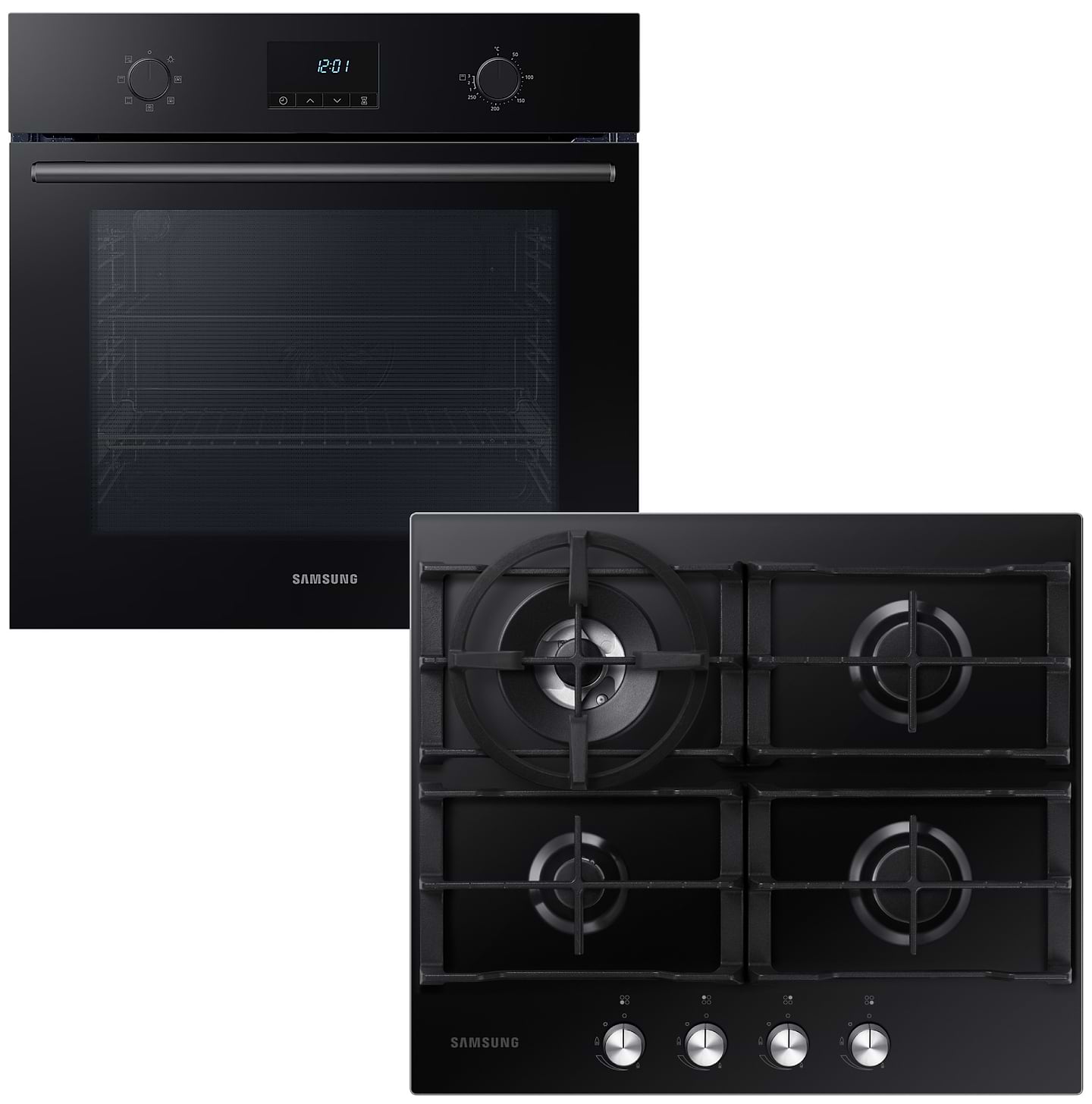 Духовой шкаф + варочная панель газовая Samsung NV68A1110RB/WT + NA64H3030AK/WT - Фото 1