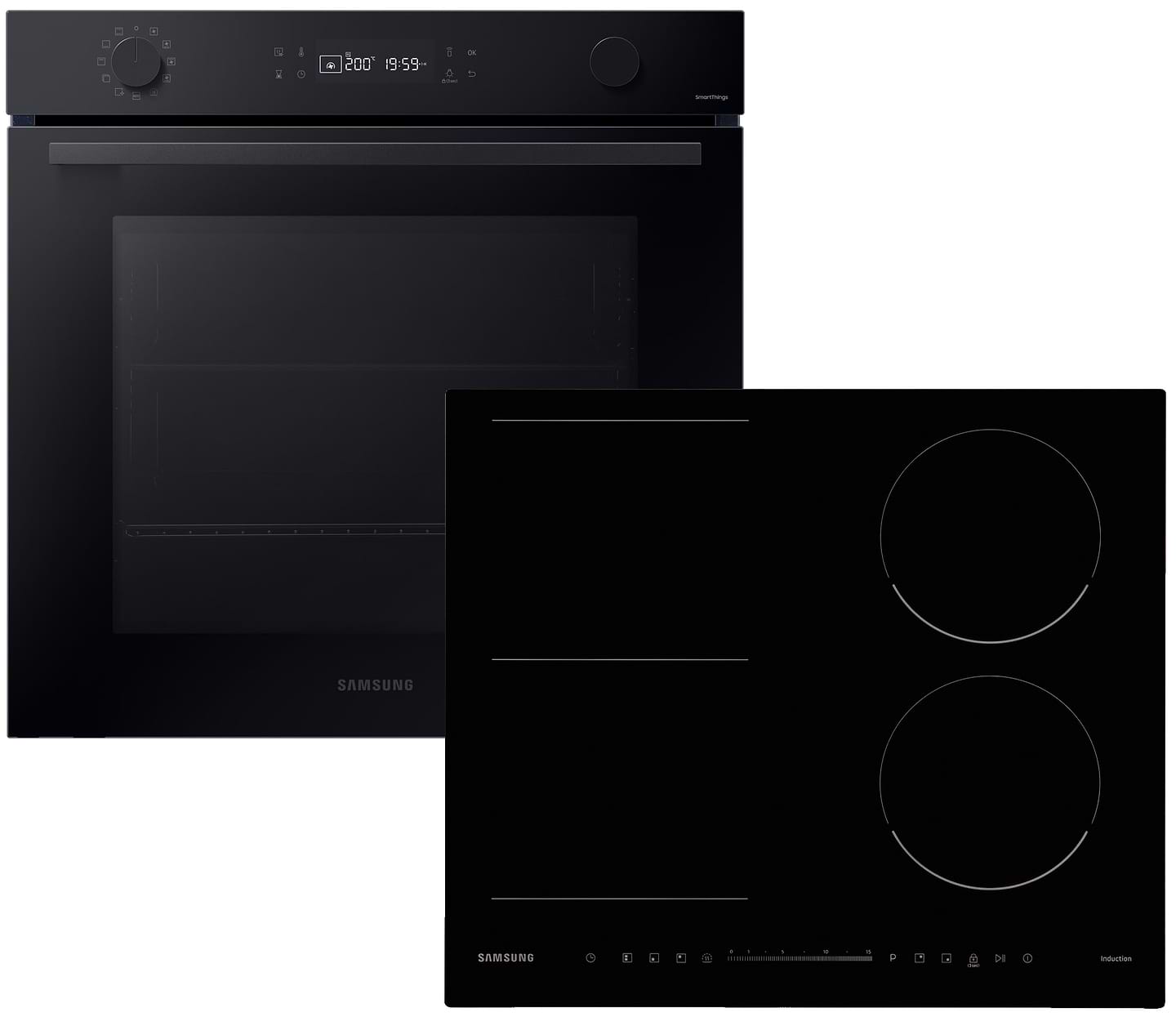 Духовой шкаф + варочная панель индукционная Samsung NV7B4125ZAK/WT + NZ64R3747BK/WT - Фото 1