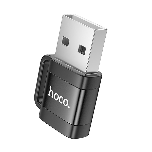 Фото - Переходник HOCO UA31D USB male to Type-C female USB2.0 adapter Black (6942007628143)