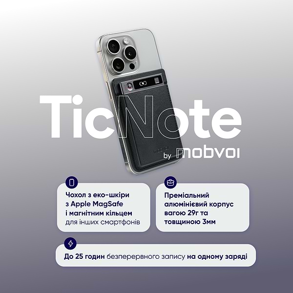 Фото - Диктофон MOBVOI TicNote c АІ (NE-79)