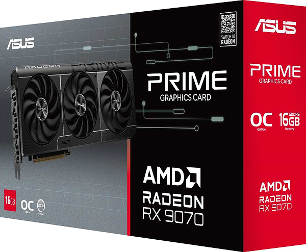 Фото - Видеокарта Asus AMD Radeon RX 9070 PRIME OC 16GB GDDR6 (PRIME-RX9070-O16G)