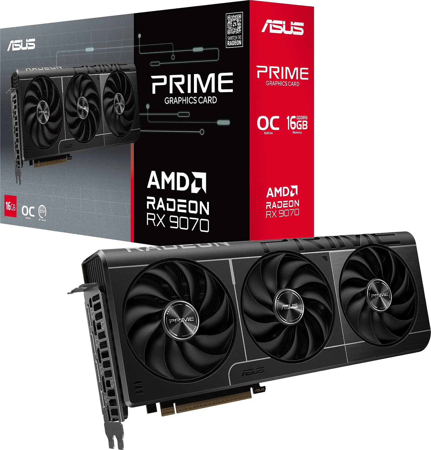 Видеокарта Asus AMD Radeon RX 9070 PRIME OC 16GB GDDR6 (PRIME-RX9070-O16G)