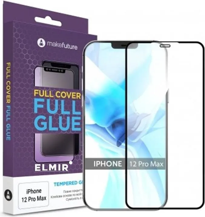 Захисне скло для смартфону MakeFuture Full Cover Full Glue Apple iPhone 12 Pro Max (MGF-AI12PM) - Фото 1