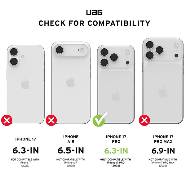 Фото - Чохол для смартфону UAG for iPhone 17 Pro, Civilian MagSafe, Black (114545114040)