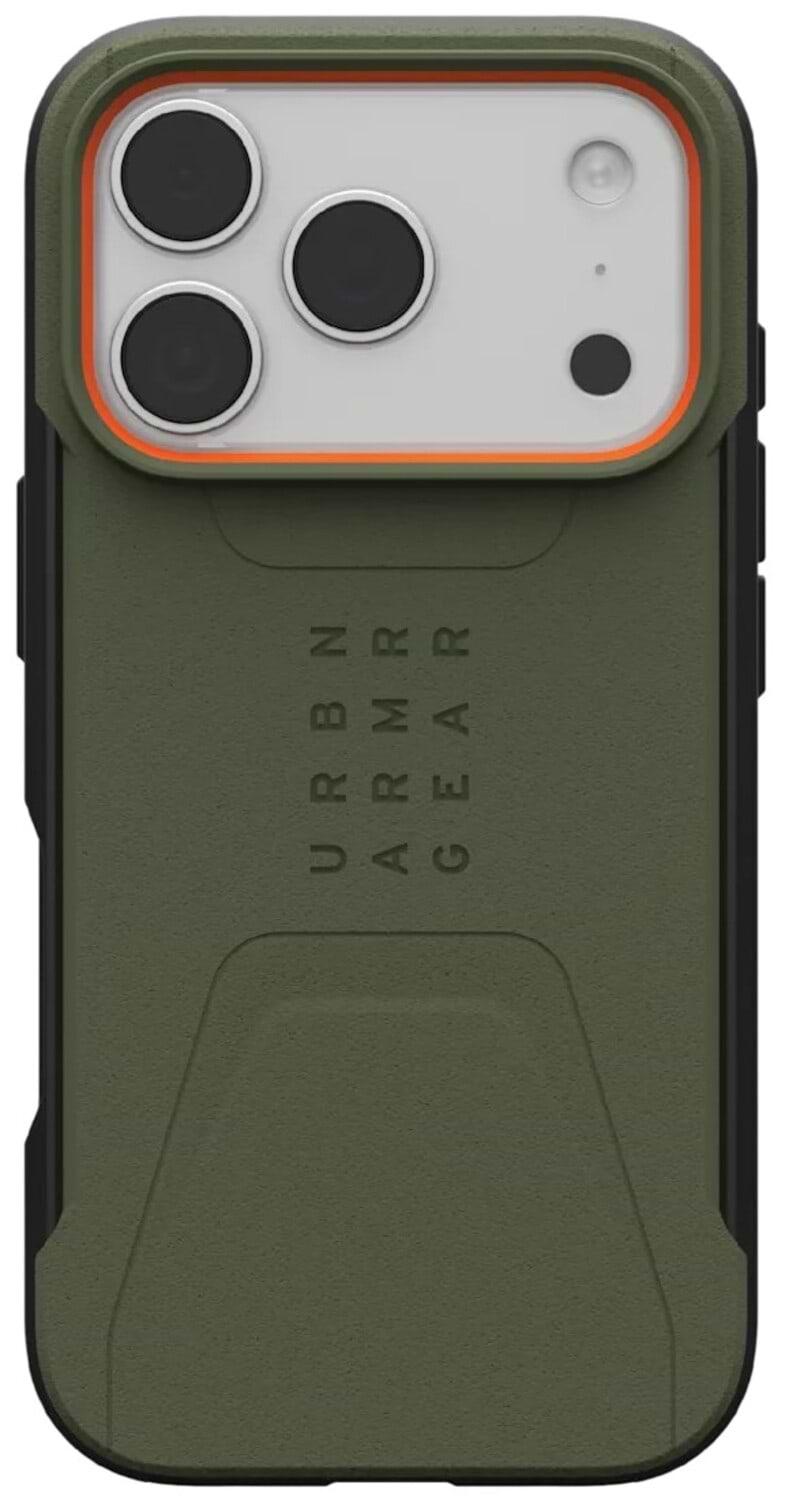 Чехол для смартфона UAG for iPhone 17 Pro, Civilian MagSafe, Olive/Orange (114545117297) - Фото 1