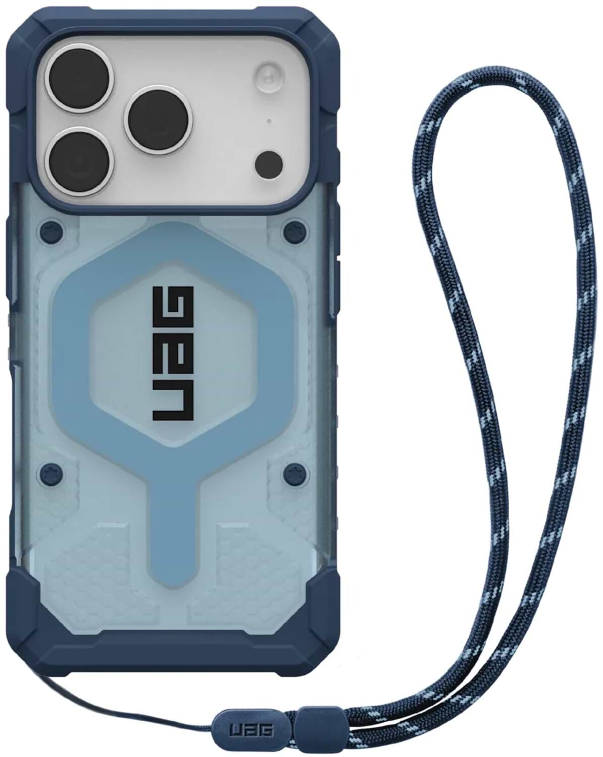Чехол для смартфона UAG for iPhone 17 Pro, Pathfinder Clear MagSafe Bundle, Blues Lanyard + ремінець (1145511BV03) - Фото 1