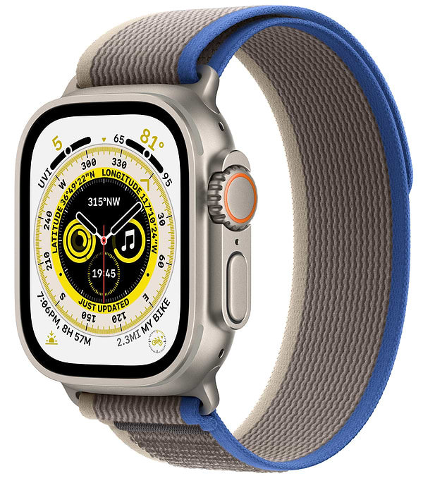 Фото - Смарт-годинник Apple Watch Ultra GPS 49mm Titanium Case with Blue/Gray Trail Loop - M/L