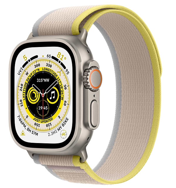 Фото - Смарт-годинник Apple Watch Ultra GPS 49mm Titanium Case with Yellow/Beige Trail Loop - S/M
