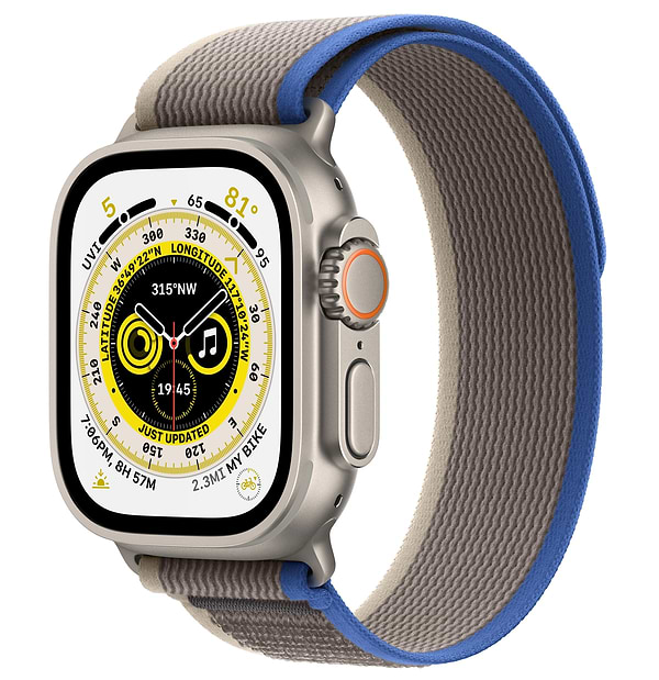Фото - Смарт-годинник Apple Watch Ultra GPS 49mm Titanium Case with Blue/Gray Trail Loop - S/M