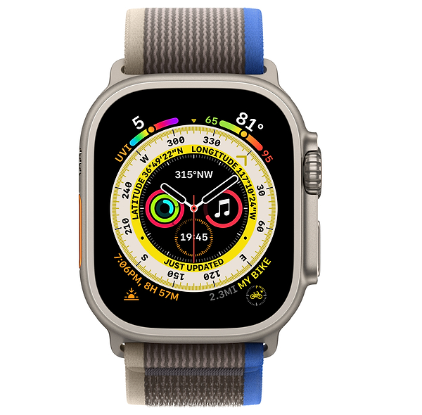 Фото - Смарт-годинник Apple Watch Ultra GPS 49mm Titanium Case with Blue/Gray Trail Loop - S/M