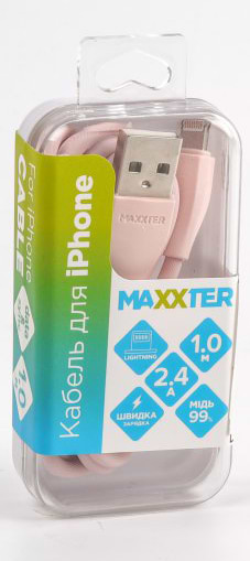 Фото - Кабель Maxxter USB-Lightning 1м Pink (UB-L-USB-01GP)