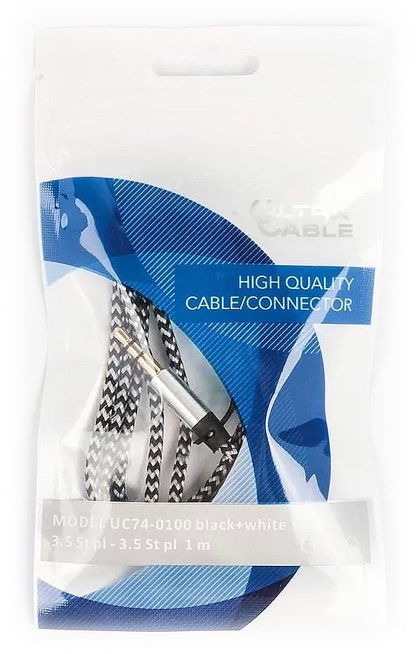 Фото - Кабель 3.5 мм - 3.5 мм Ultra Cable UC74-0100 black+white