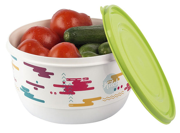 Фото - Ємність для зберігання UCSAN PLASTIC TRENDY 2.6 л біла з малюнком в асортименті (41301)