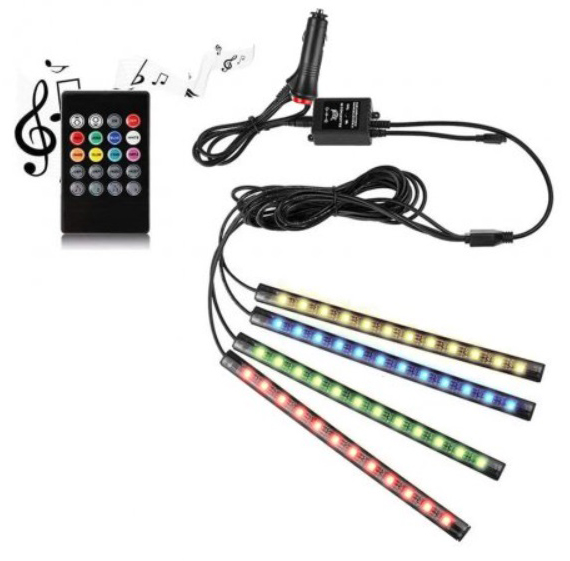 Світлодіодна стрічка для авто UFT з мікрофоном пультом і підключенням у прикурювач (UFTLS4)