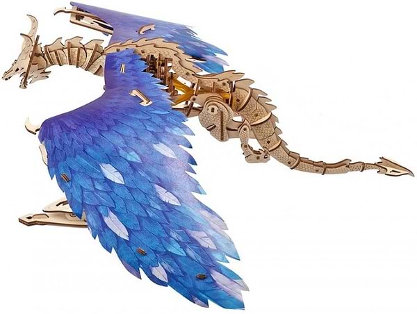 Фото - 3D пазлы Ugears Дракон Ураган (70151)