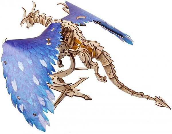 Фото - 3D пазлы Ugears Дракон Ураган (70151)