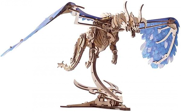 Фото - 3D пазлы Ugears Дракон Ураган (70151)