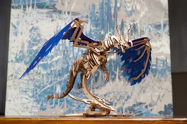 Фото - 3D пазлы Ugears Дракон Ураган (70151)