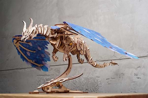 Фото - 3D пазлы Ugears Дракон Ураган (70151)