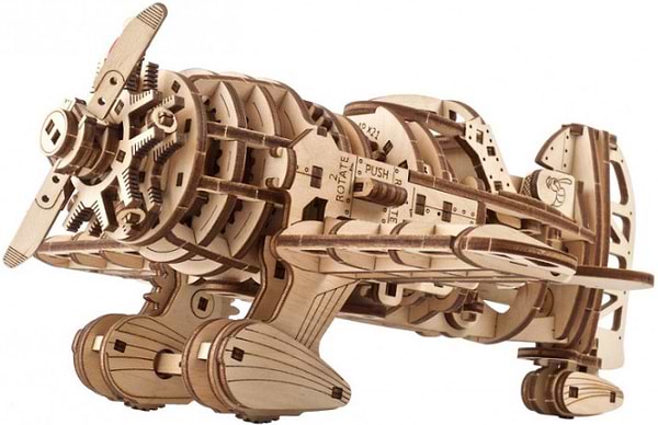 Фото - 3D пазлы Ugears Самолет сумасшедший шершень (70183)