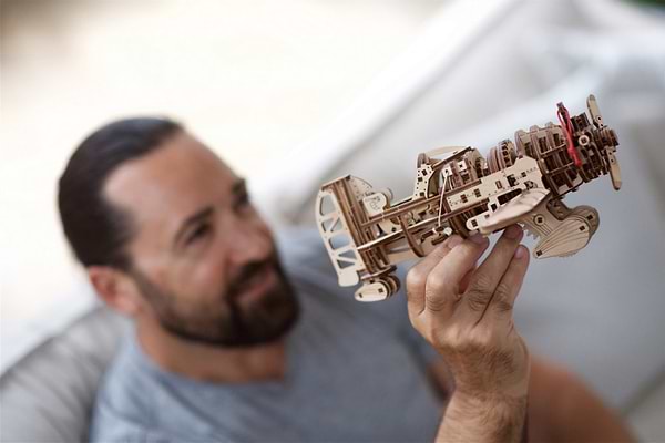 Фото - 3D пазлы Ugears Самолет сумасшедший шершень (70183)