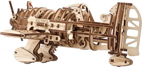 Фото - 3D пазлы Ugears Самолет сумасшедший шершень (70183)