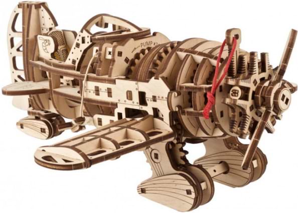 Фото - 3D пазлы Ugears Самолет сумасшедший шершень (70183)