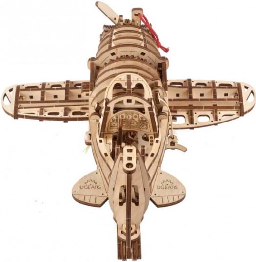 Фото - 3D пазлы Ugears Самолет сумасшедший шершень (70183)