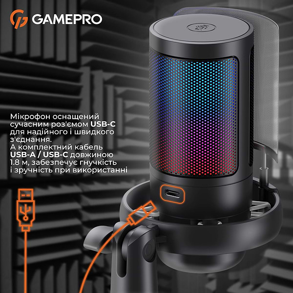 Фото - Мікрофон до комп'ютера GamePro UGM105B Black