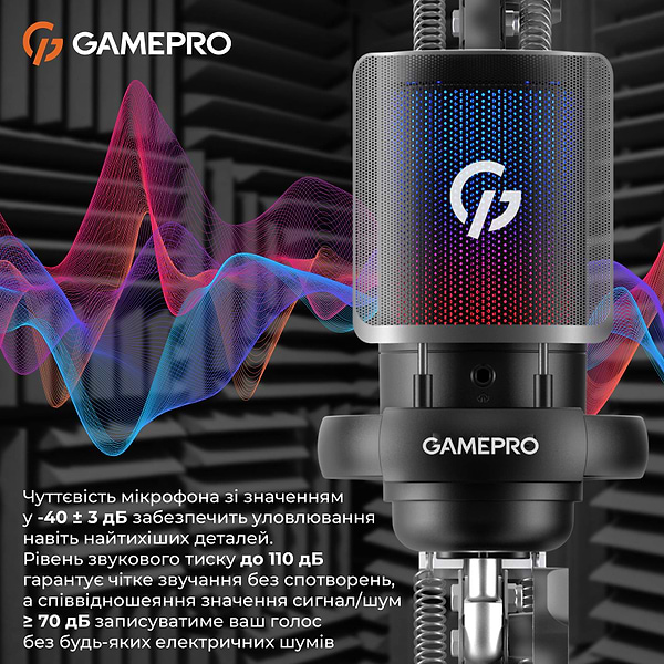 Фото - Мікрофон до комп'ютера GamePro UGM145B Black
