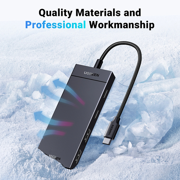 Фото - Хаб USB UGREEN CM806 USB-C to 2xUSB-A + 2xUSB-C 3.2 Gen2 10Gbps Black (35583)