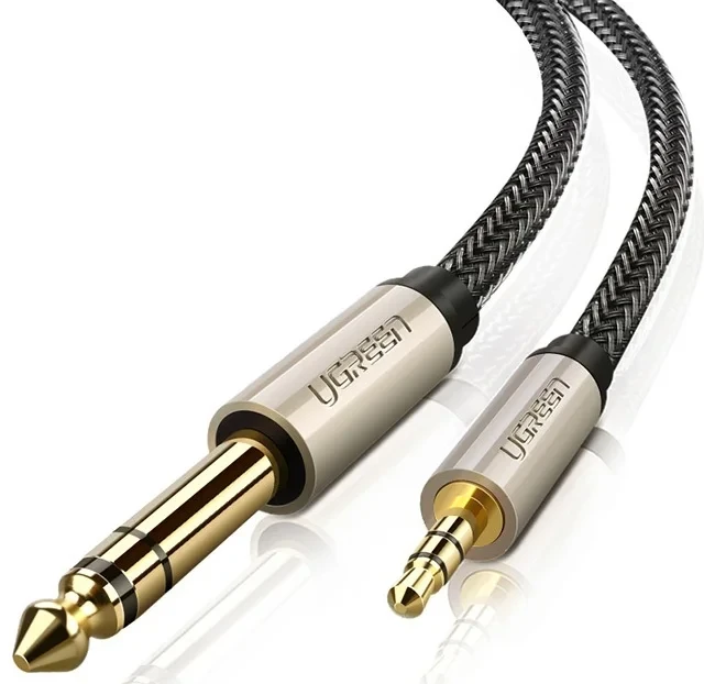 Кабель акустический UGREEN AV127 3.5mm to 6.35mm TRS Stereo Audio Cable 1m Gray (UGR-10625)