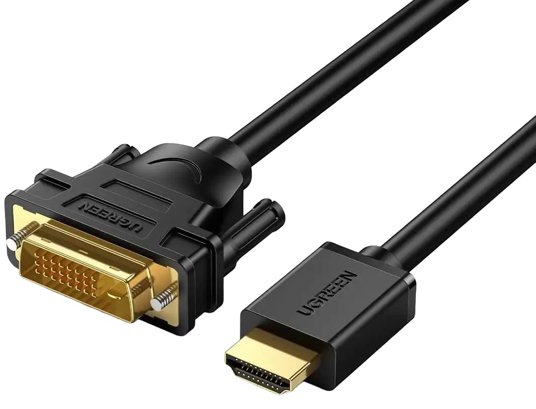 Кабель HDMI - DVI UGREEN HD106 HDMI to DVI Cable 2m Black (10135) - Фото 1
