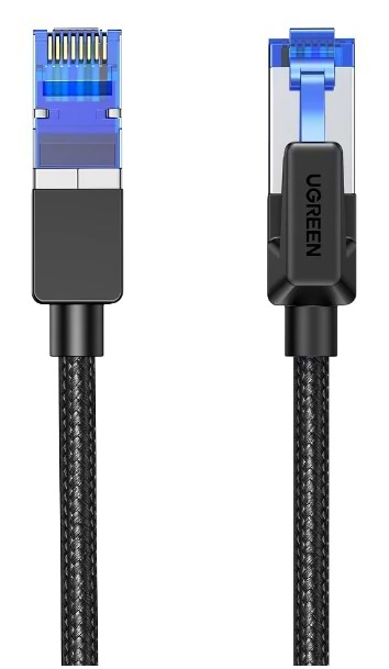 Кабель патч-корд UGREEN NW153 CAT 8 Shielded Round Braided Cable Modular Plugs 1m Black (80429)