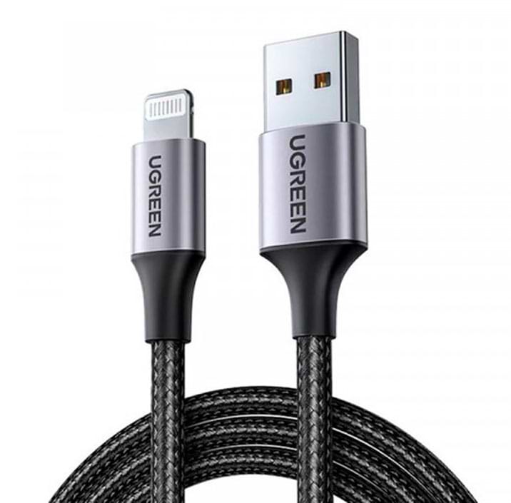 Кабель синхронізації даних UGREEN US199 USB AM-Lightning M 1 m 2.4A Black (60156) - Фото 1
