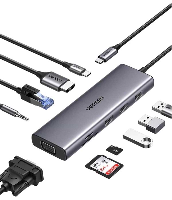 Фото - Хаб USB UGREEN CM498 USB-C Multifunction Adapter Gray (15601)