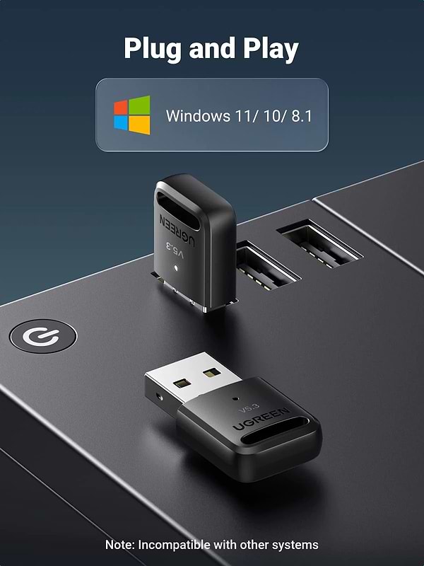 Фото - Адаптер сети Bluetooth USB UGREEN CM591 Bluetooth 5.3 Black (90225)