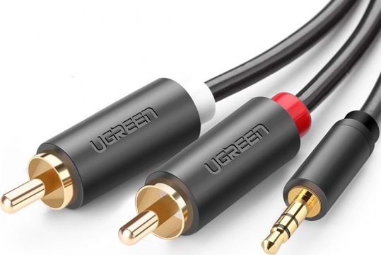 Кабель 3.5 мм - RCA UGREEN AV102 3.5 mm to 2RCA 2 m Gray (10510) - Фото 1